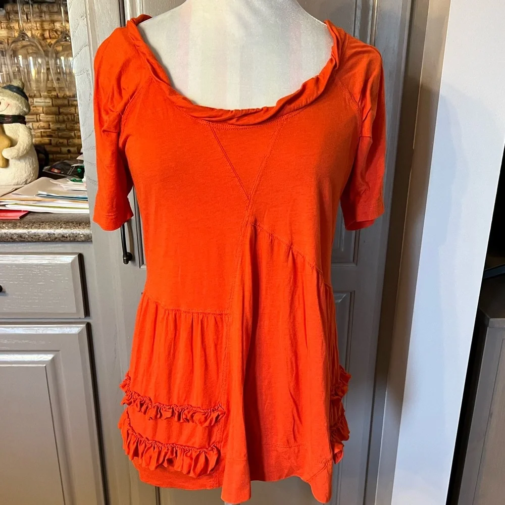 Marc by Marc Jacobs Orange Asymmetrical Tunic Length Knit Top